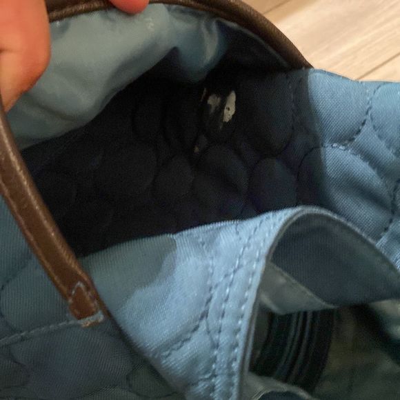 THIRTY-ONE Quilted Backpack Hunter Green w/ Removable Straps & Brown Trim - Picture 6 of 11